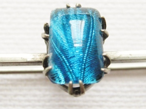 vintage butterfly wing foil blue tie pin bar brooch jewellery
